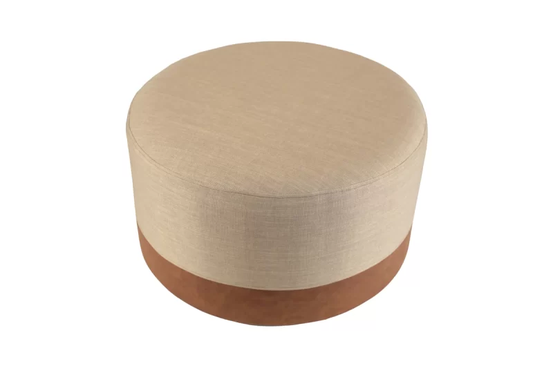 Low Pouf Redondo beige - Imagen 2