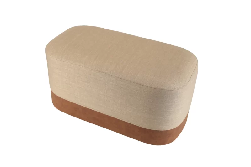 Low Pouf rectangular beige - Imagen 2