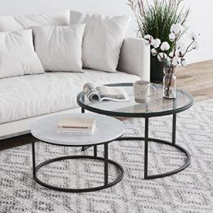 Mesa Nido Marmol y vidrio
